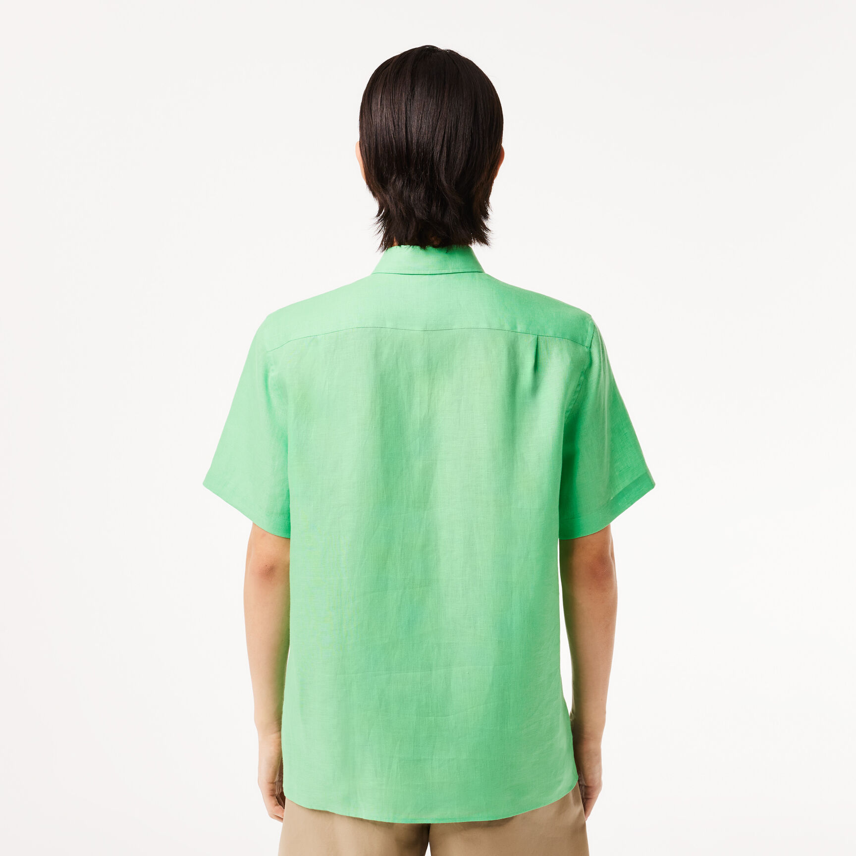 Short Sleeved Linen Shirt Men's Lacoste Short Sleeve Linen Shirt - CH5699-00-UYX