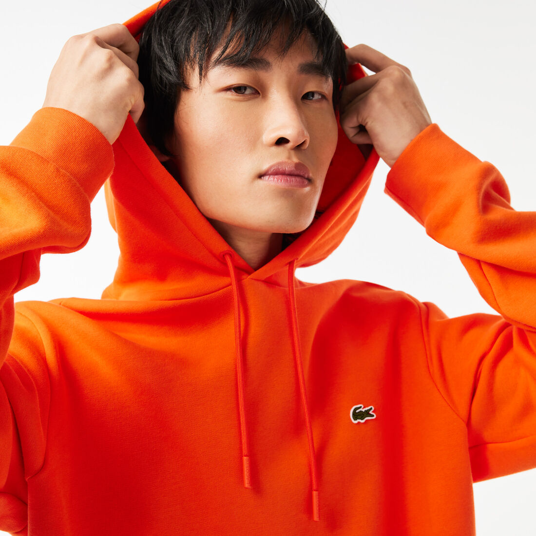 Fleece Hoodie Men's Lacoste Organic Cotton Hooded Jogger Sweatshirt - SH9623-00-SJI