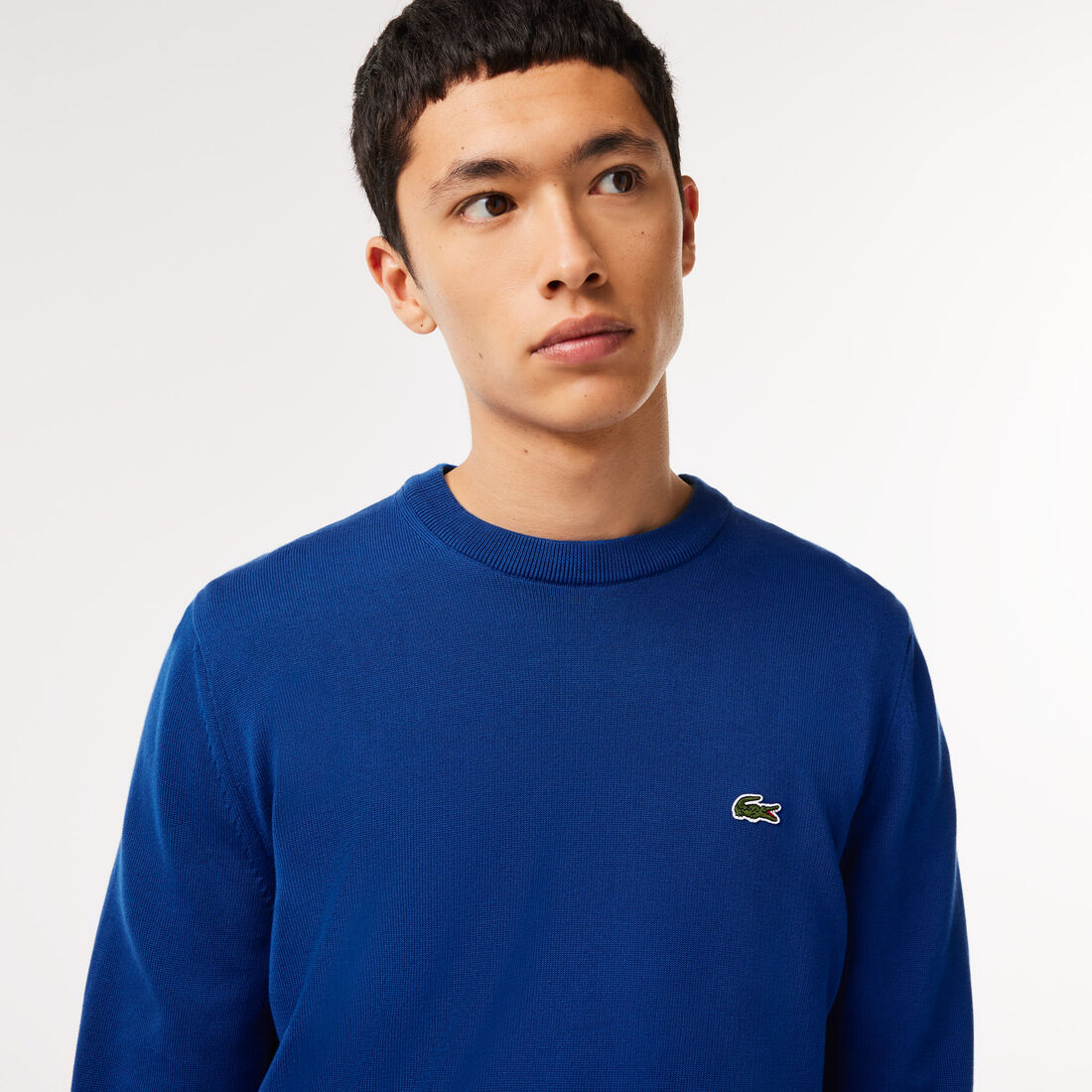 سترة قطنية أحادية اللون بياقة دائرية Men's Organic Cotton Crew Neck Sweater - AH1985-00-JQ0