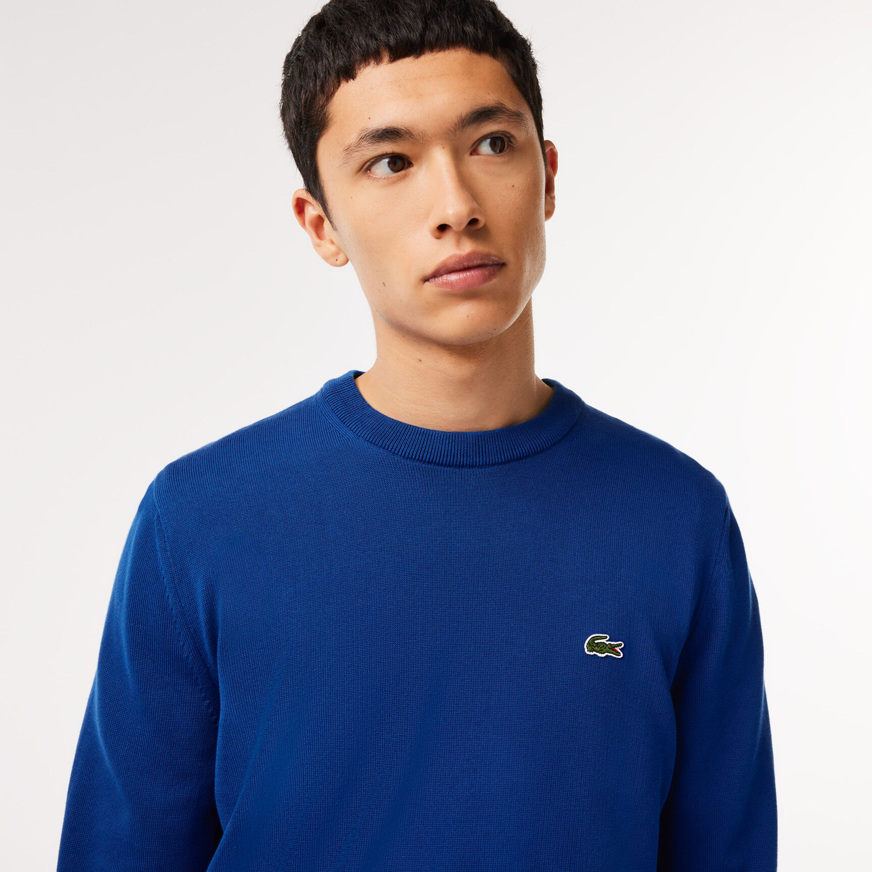 سترة قطنية أحادية اللون بياقة دائرية Men's Organic Cotton Crew Neck Sweater - AH1985-00-JQ0