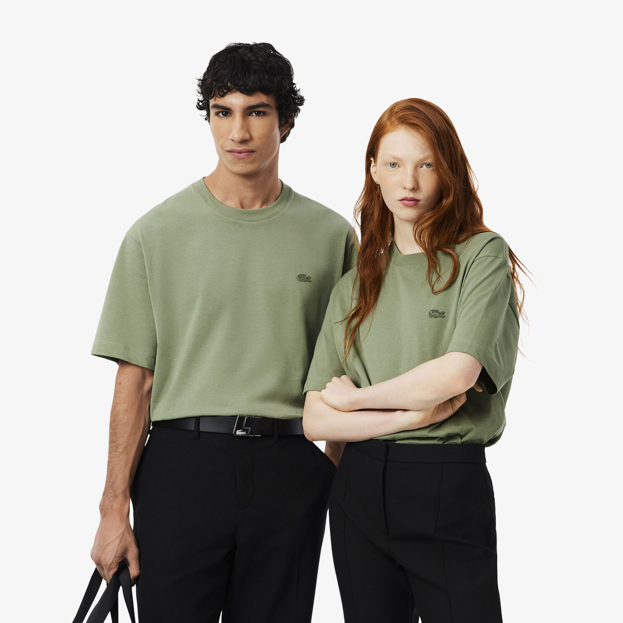 Loose Fit Heavy Jersey T-shirt, Green | LACOSTE UAE