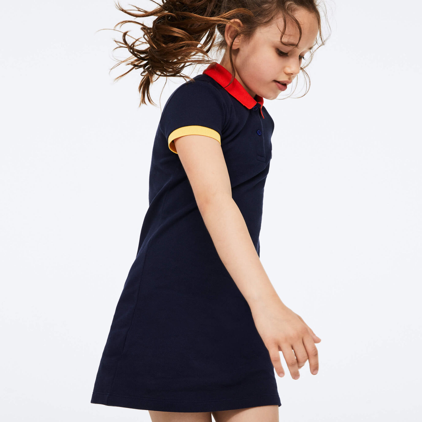 Girl&rsquo;s Polo-Style Contrast Cotton Dress