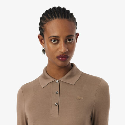 Runway Slim Fit Long Silk Sleeved Polo Shirt Runway Slim Fit Long Silk Sleeved Polo Shirt