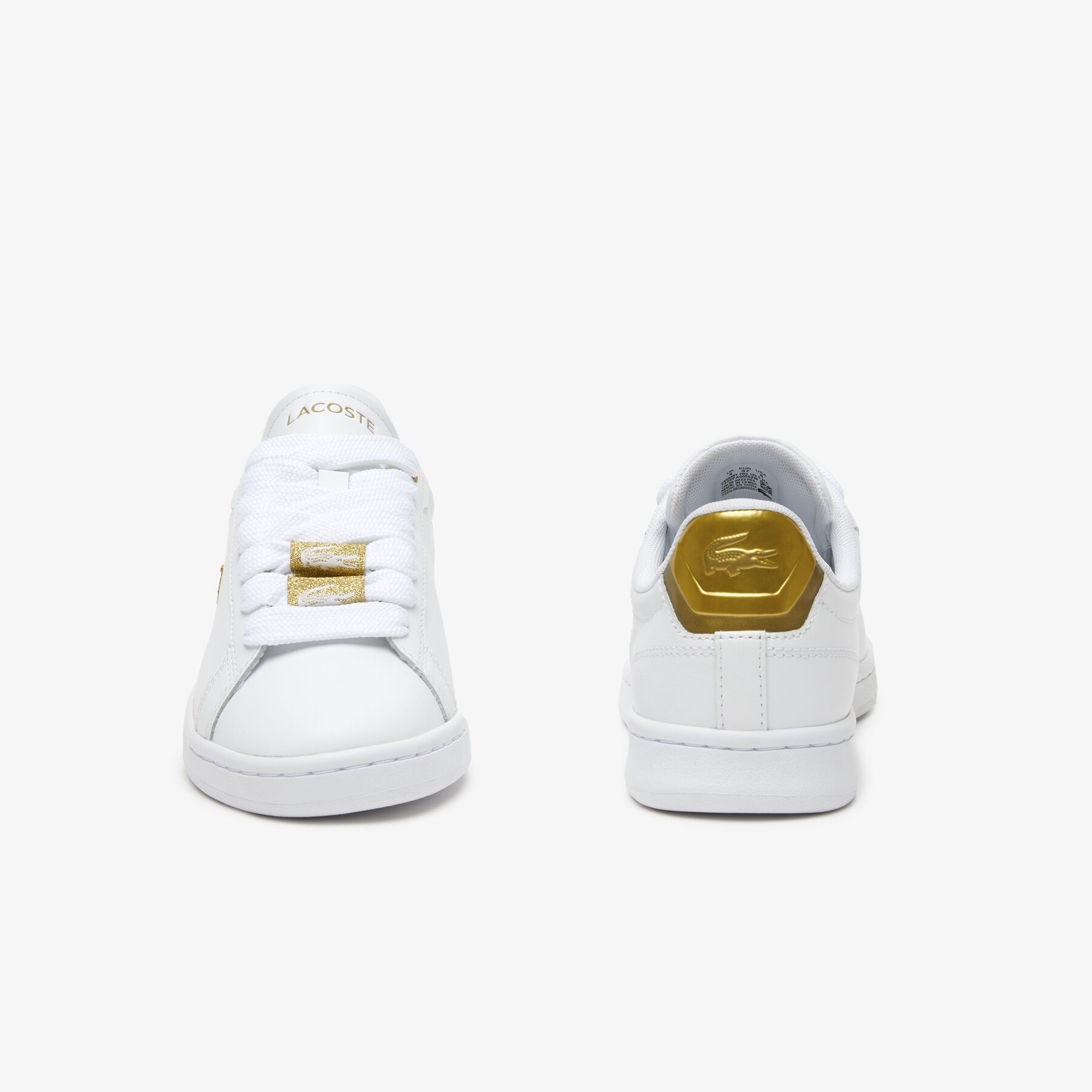 Women's Lacoste Carnaby Pro Leather Metallic Detailing Trainers Women's Lacoste Carnaby Pro Leather Metallic Detailing Trainers - 45SFA0055-216