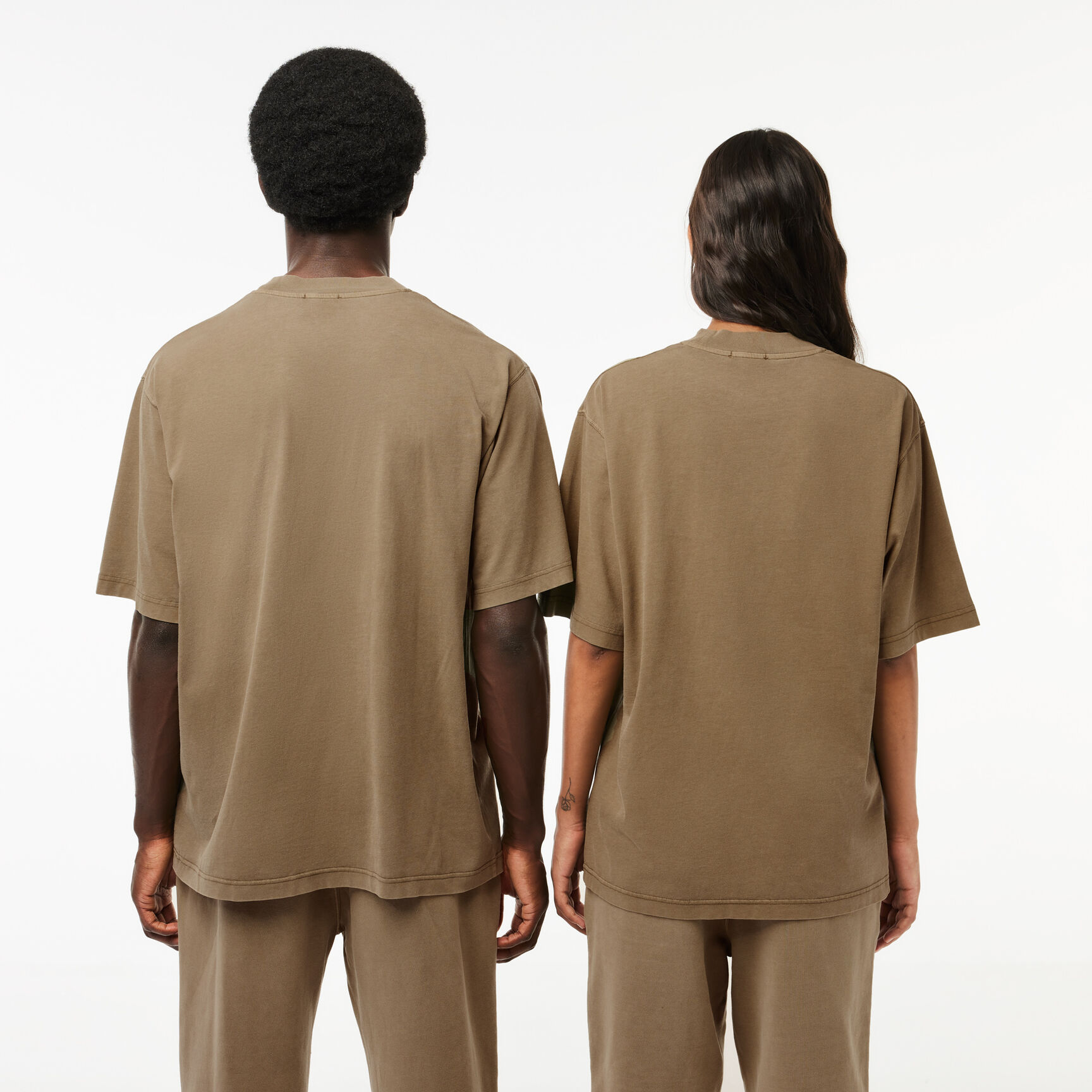 تي شيرت بشعار التمساح الأيقوني بقصّة عادية Loose Fit Cotton Jersey T-shirt - TH3446-00-S3I