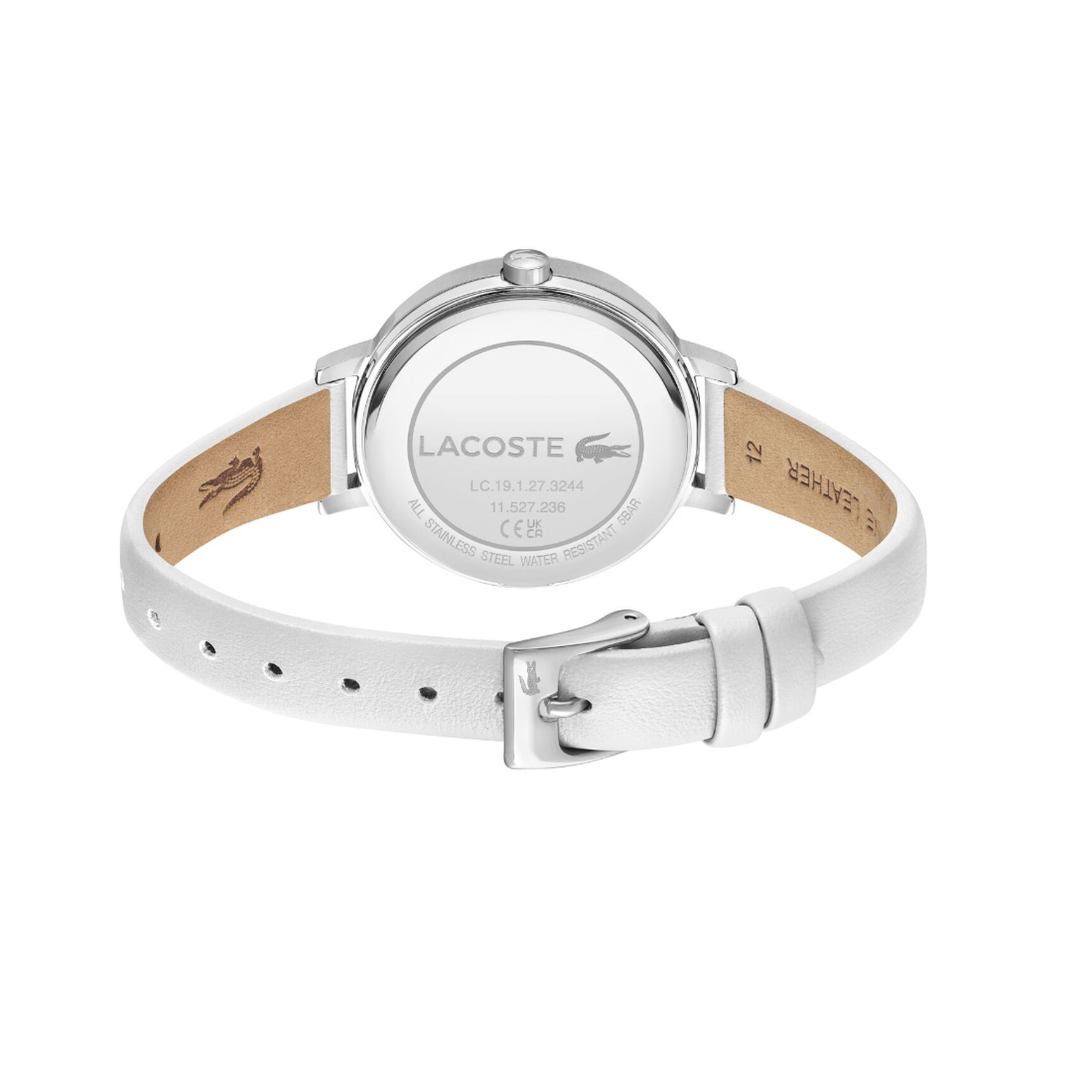 ساعة لاكوست جلدية للنساء Lacoste Women Leather Watch - 2001366-WHT