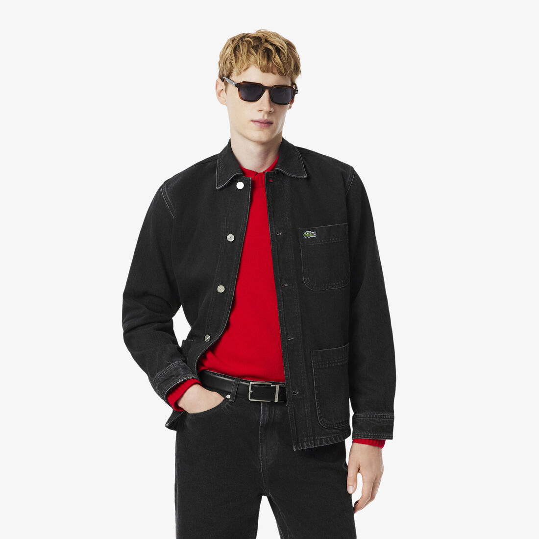 Buy Heavy Cotton Denim Overshirt Jacket Lacoste UAE