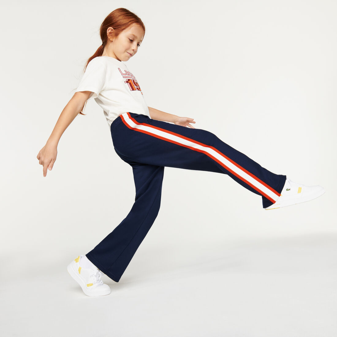 بنطلون رياضي مطاطي بشرائط متباينة للبنات