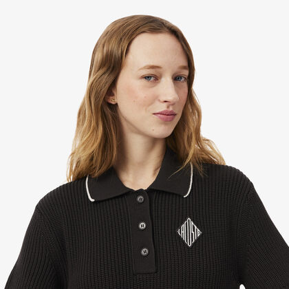 Badge Accent Cotton Polo Dress