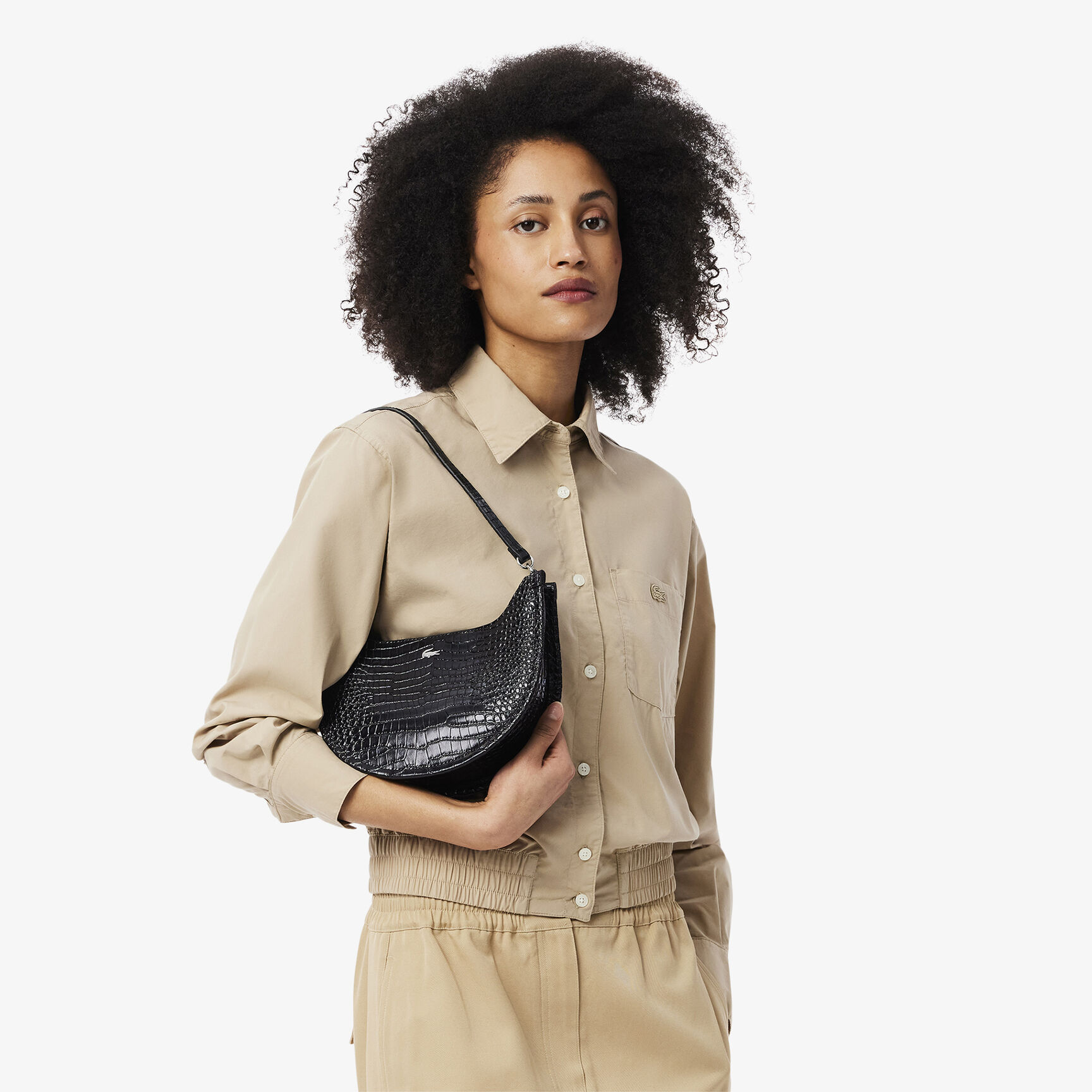 Small Chantaco Embossed Leather Half Moon Bag Small Chantaco Embossed Leather Half Moon Bag - NF4980KL-000