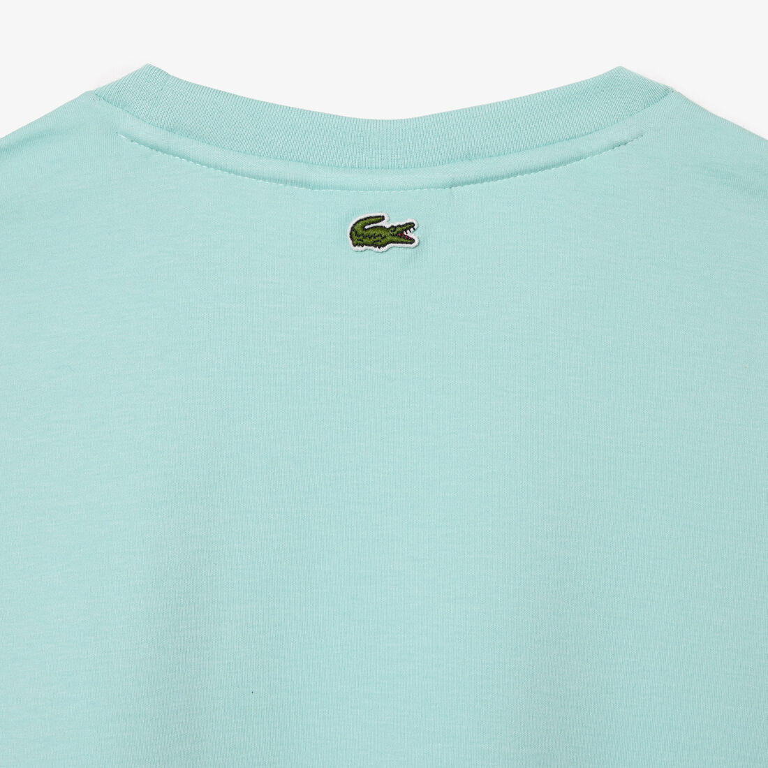 تي شيرت لاكوست جيرسيه قطن بطبعة شعار واسم الماركة Regular Fit Signature Print T-shirt - TF0854-00-LGF