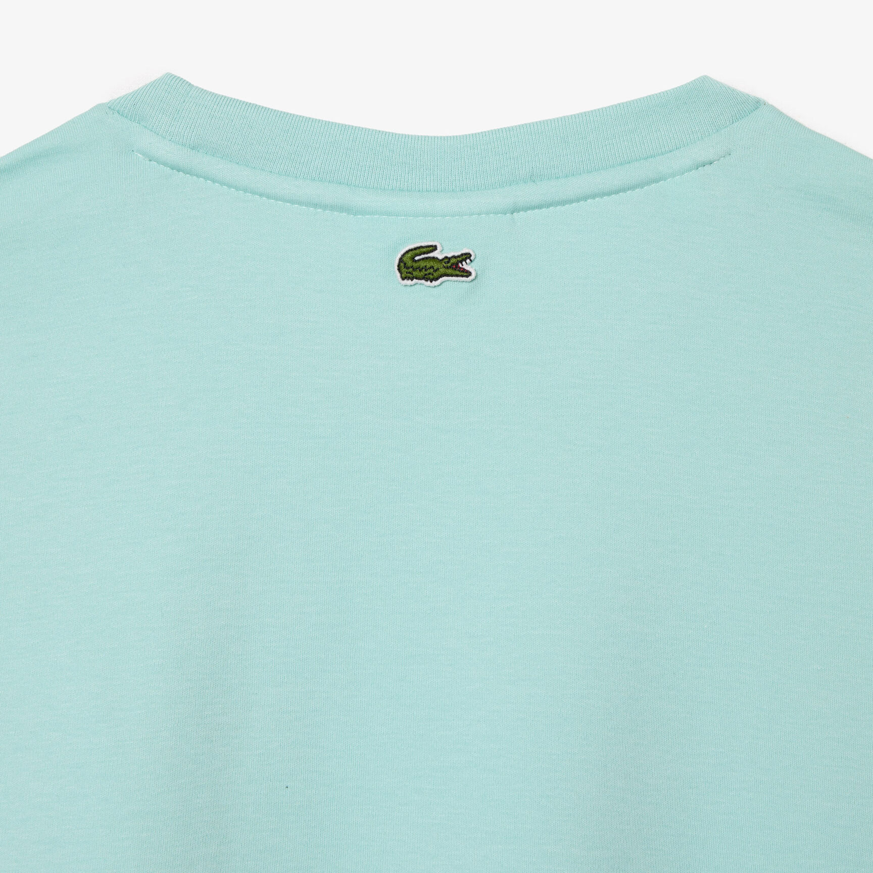 تي شيرت لاكوست جيرسيه قطن بطبعة شعار واسم الماركة Regular Fit Signature Print T-shirt - TF0854-00-LGF