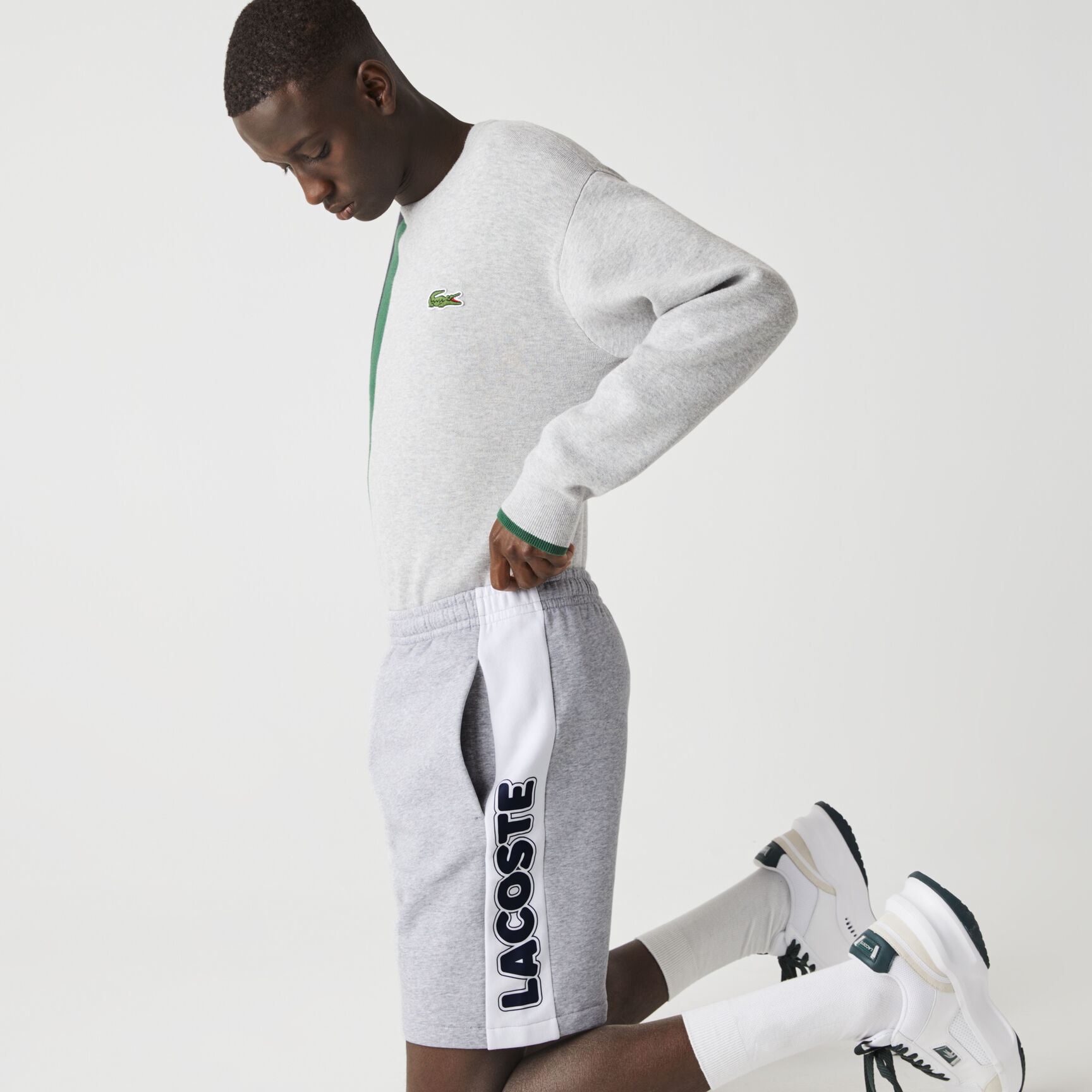 Men's Lacoste SPORT Contrast Band Fleece Shorts Men's Lacoste SPORT Contrast Band Fleece Shorts