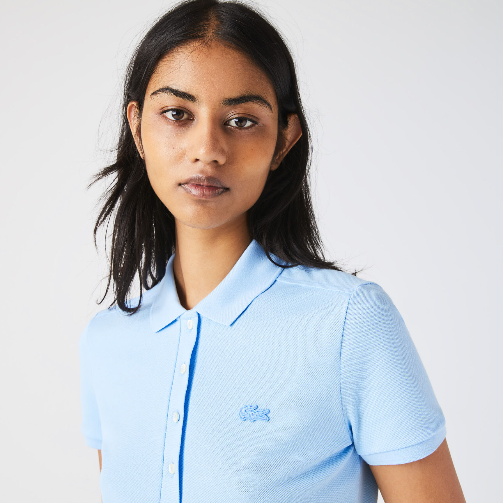 تيشيرت بولو L.12.D بقصة ضيقة من قماش بيتي بيكيه المطاطي Women's Lacoste Slim fit Stretch Cotton Pique Polo Shirt - PF5462-00-HBP
