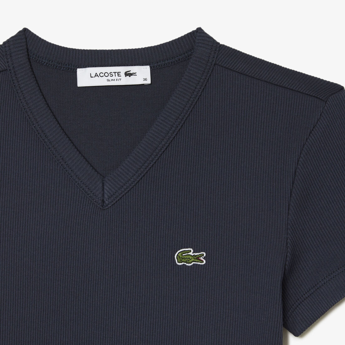 Women's Lacoste Slim Fit Organic Cotton V-neck T-shirt Women's Lacoste Slim Fit Organic Cotton V-neck T-shirt