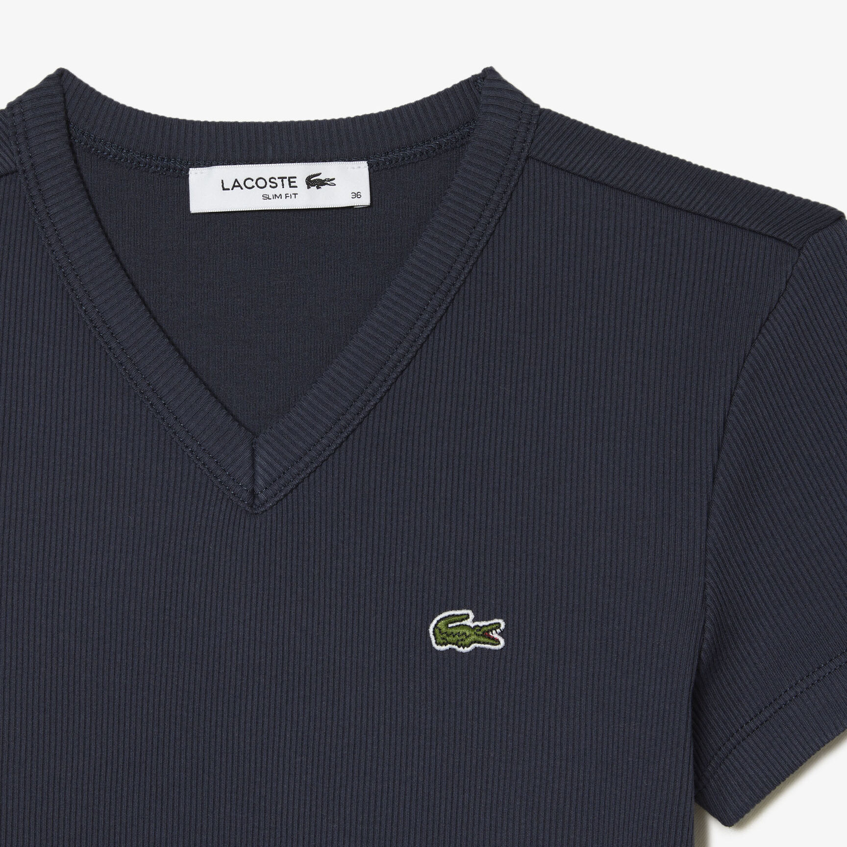 Women's Lacoste Slim Fit Organic Cotton V-neck T-shirt Women's Lacoste Slim Fit Organic Cotton V-neck T-shirt