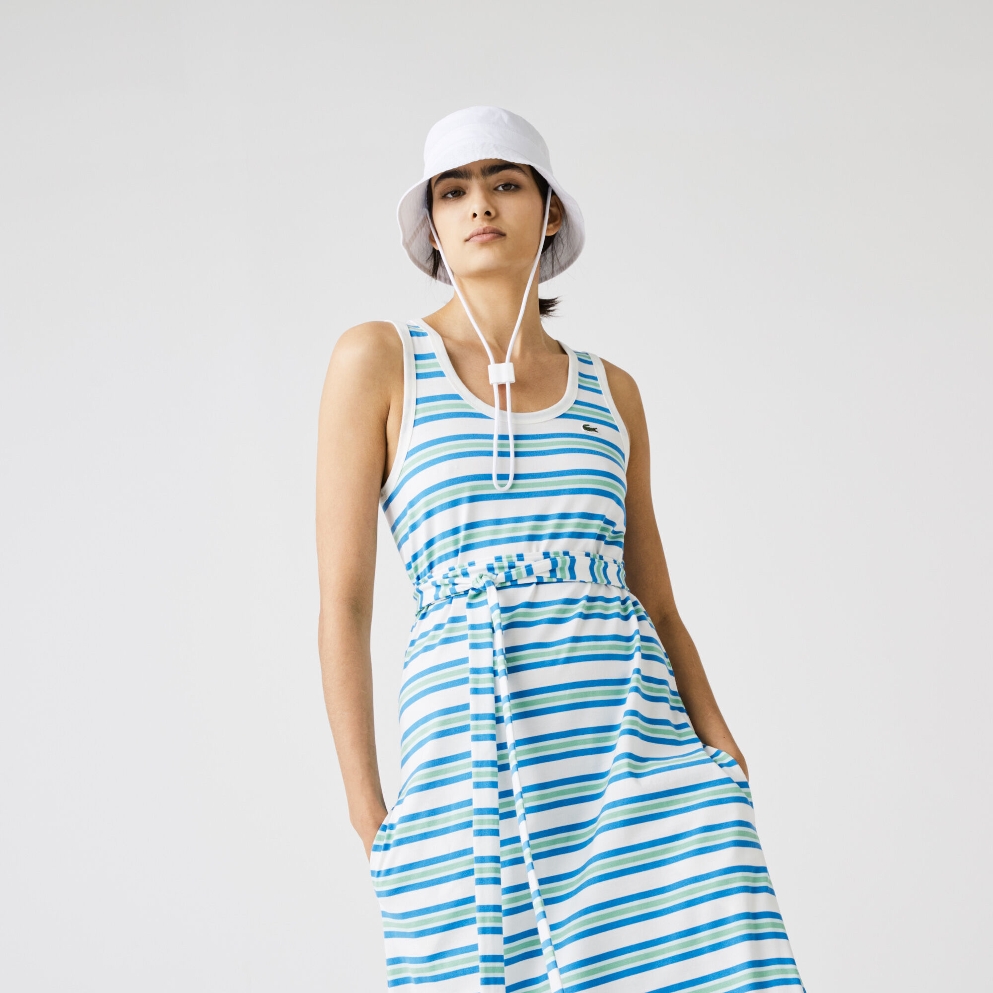 Women’s Long Striped Cotton Tank Top Dress