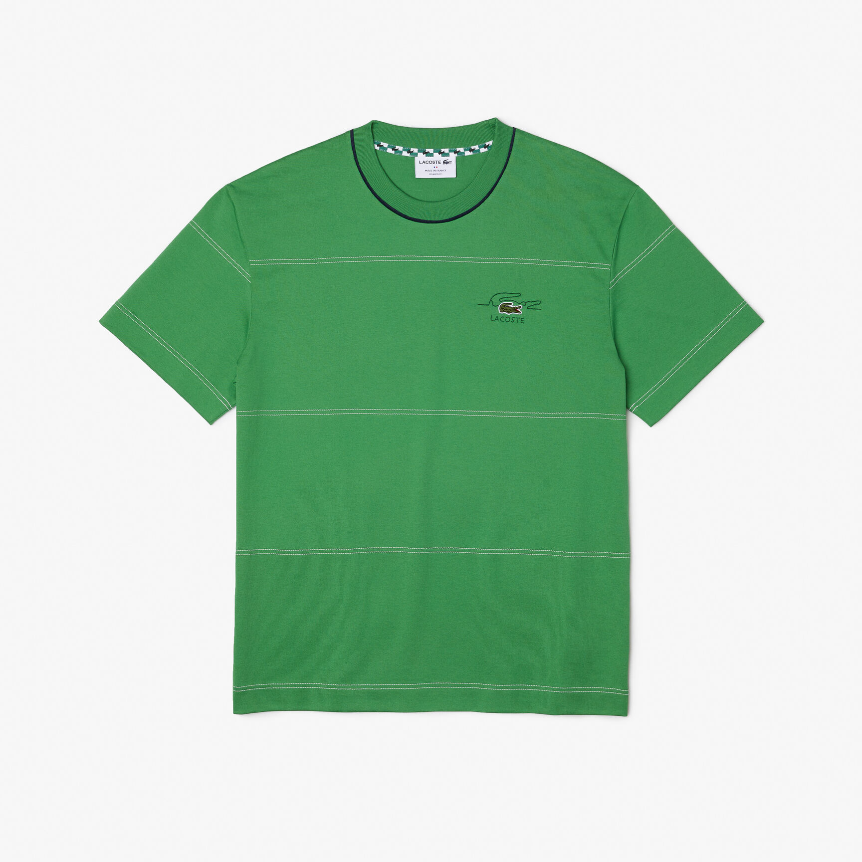 تيشيرت لاكوست قطن جيرسيه عضوي مخطط للرجال تيشيرت لاكوست قطن جيرسيه عضوي مخطط للرجال