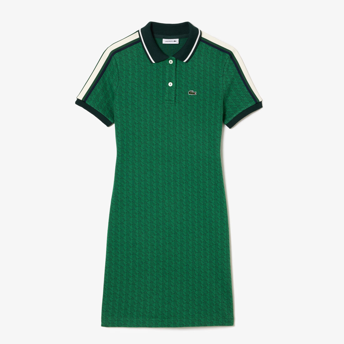 معطف ترنش لاكوست بقصّة فضفاضة للنساء Slim Fit Lacoste Monogram Jacquard Dress - EF1676-00-QIJ
