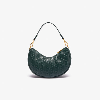 Maheki Embossed Leather Half Moon Purse