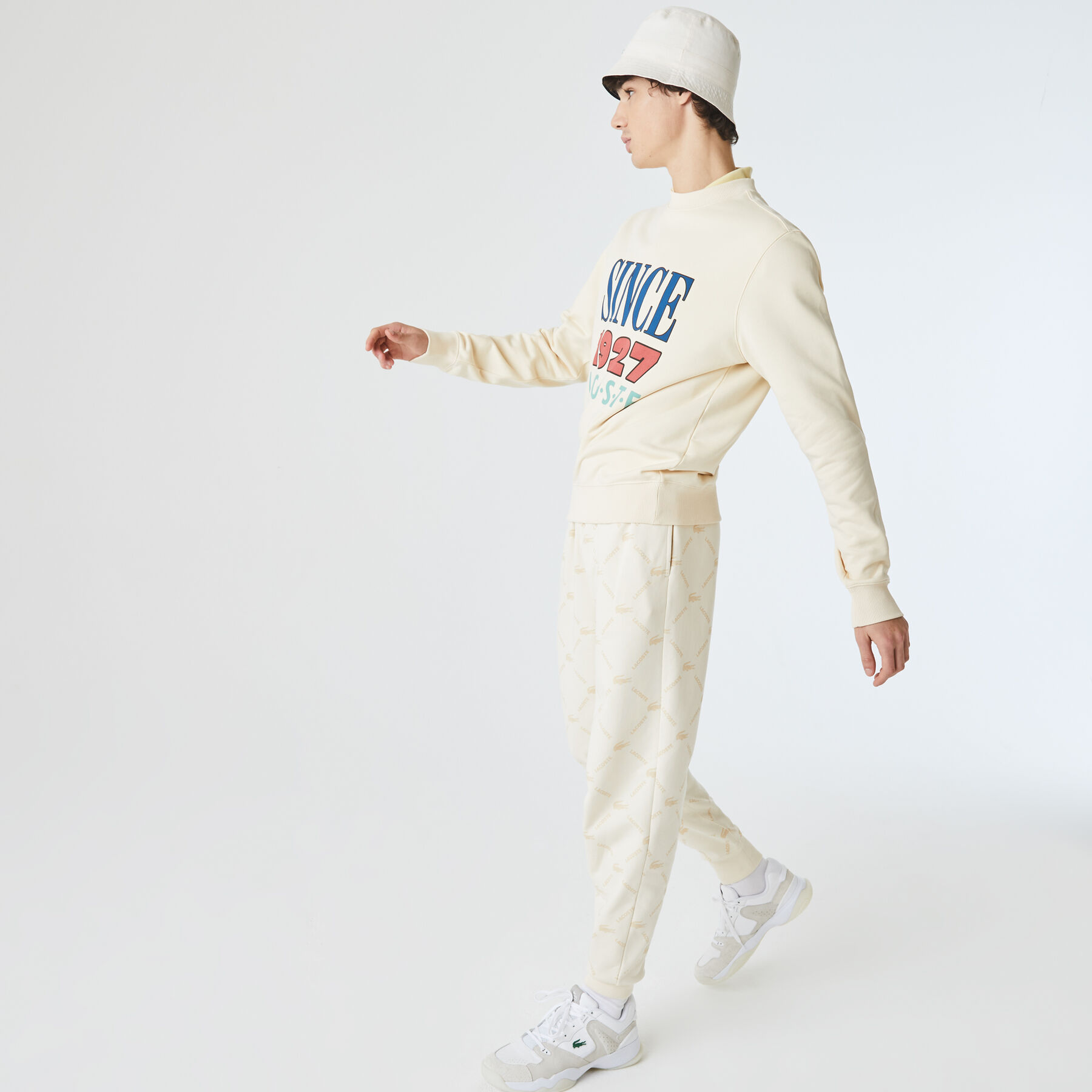 لاكوست بنطال رياضي صوف للجنسين مجموعة lacoste live وتفاصيل مطبوعة