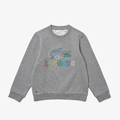 Kids’ Crew Neck Embroidered Cotton Fleece Sweatshirt