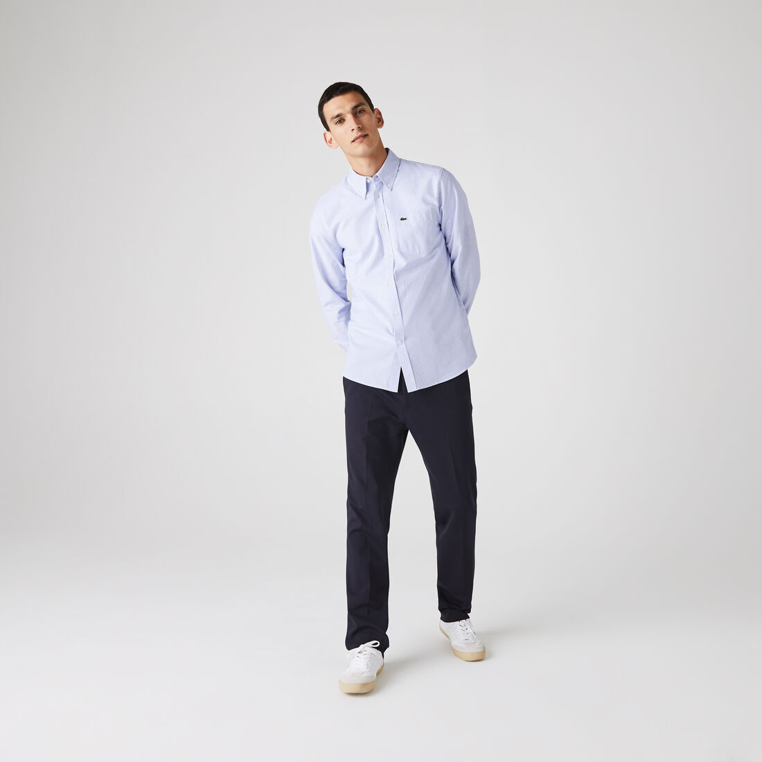 Men's Regular Fit Striped Oxford Cotton Shirt