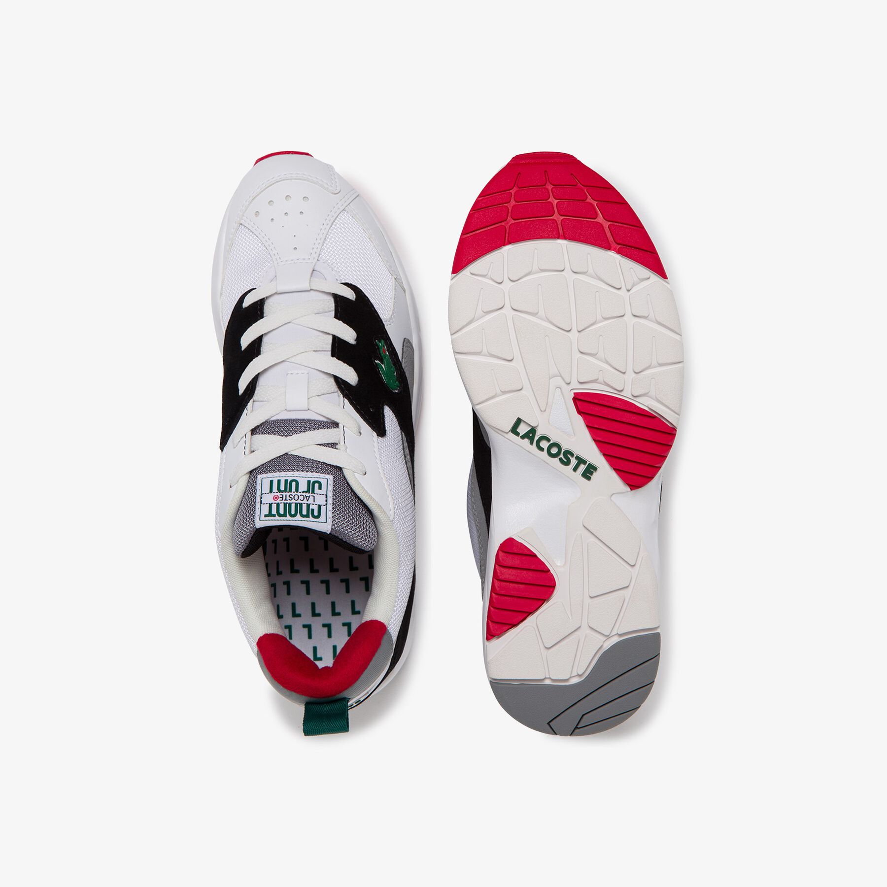 lacoste men s storm 96 textile and synthetic trainers