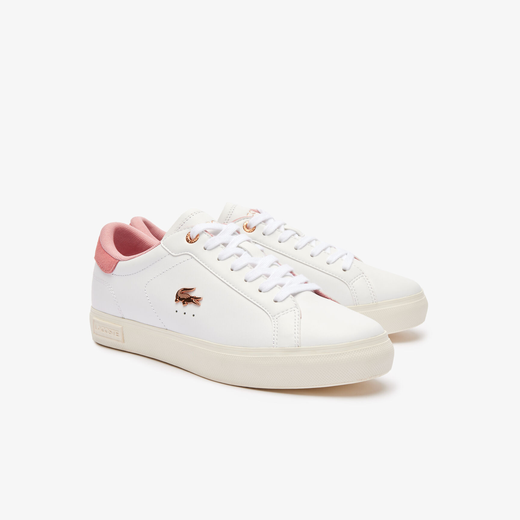 حذاء باور كورت الرياضي الجلدي للنساء Women's Powercourt Leather Trainers - 47SFA0081-1Y9