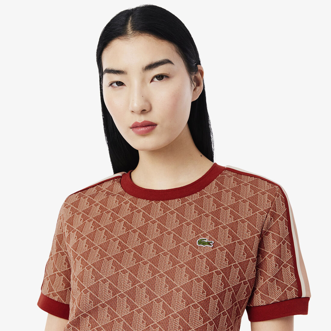 Slim Fit Monogram Jacquard T-shirt Slim Fit Monogram Jacquard T-shirt - TF3244-00-GTI