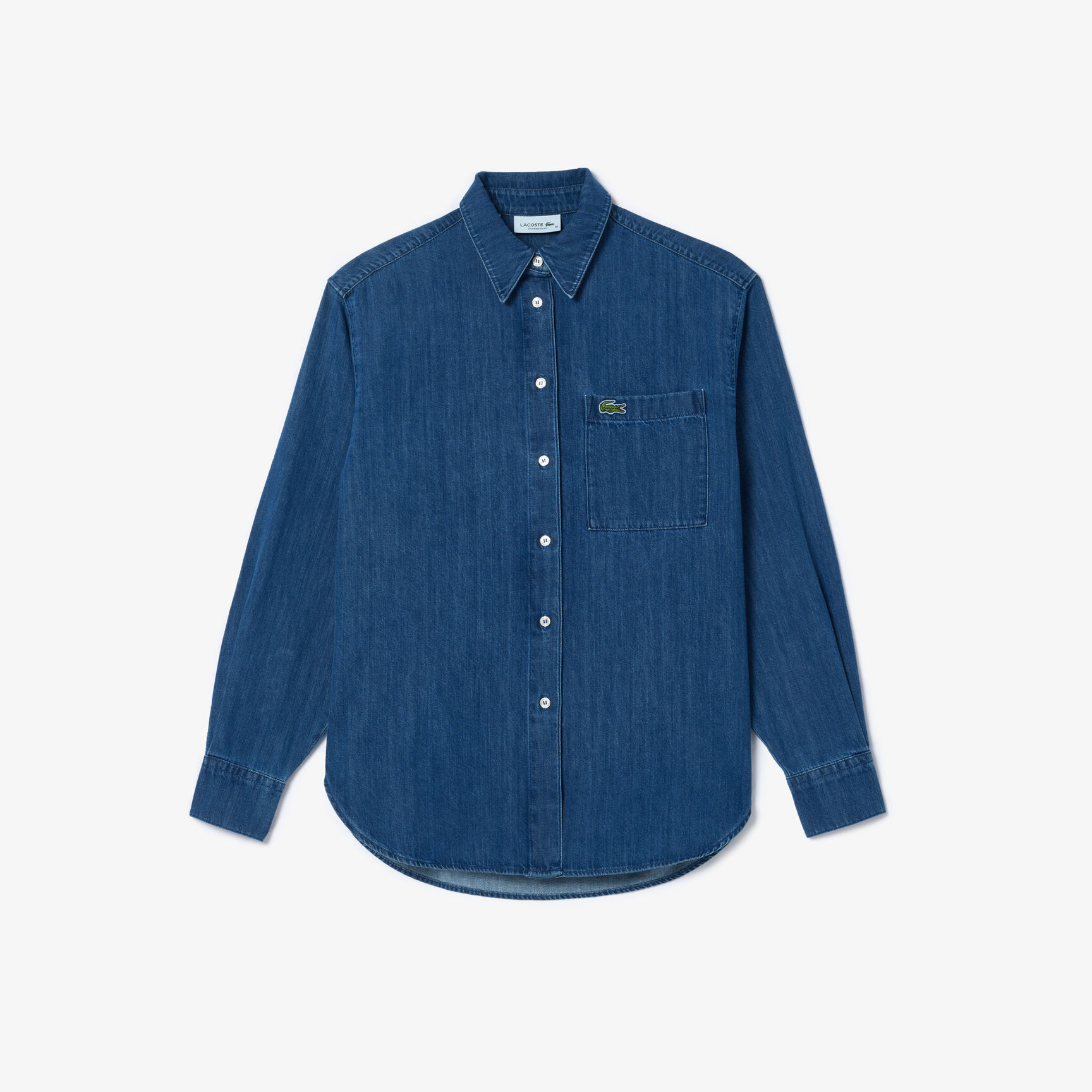 قميص جينز كبير الحجم Women's Lacoste Oversized Cotton Denim Shirt - CF0036-00-36L