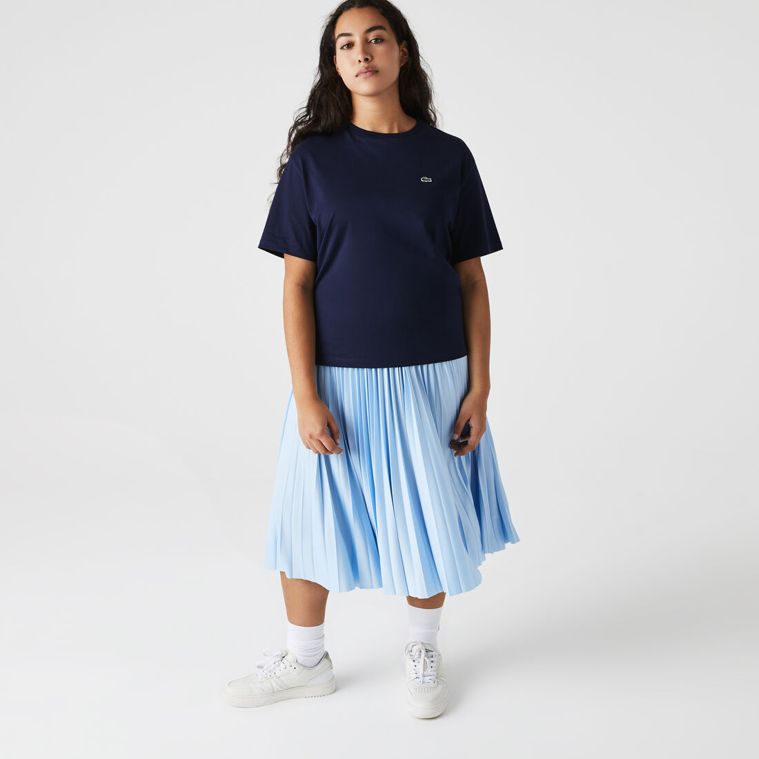 تي شيرت قطن بقصّة فضفاضة وفتحة رقبة على شكل حرف V للنساء Women's Crew Neck Premium Cotton T-shirt - TF5441-00-166