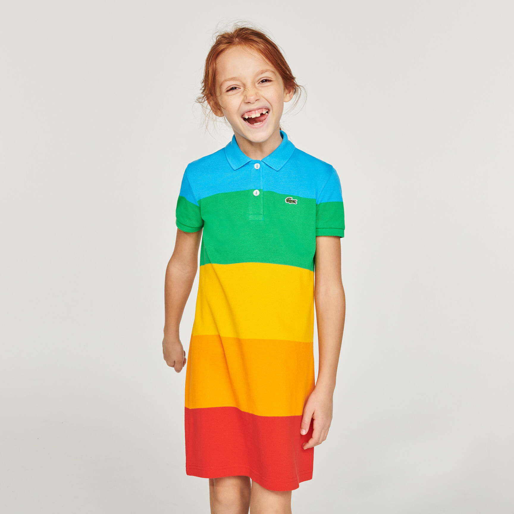 Girls’ Polaroid Collaboration Color Striped Cotton Polo Dress Girls’ Polaroid Collaboration Color Striped Cotton Polo Dress