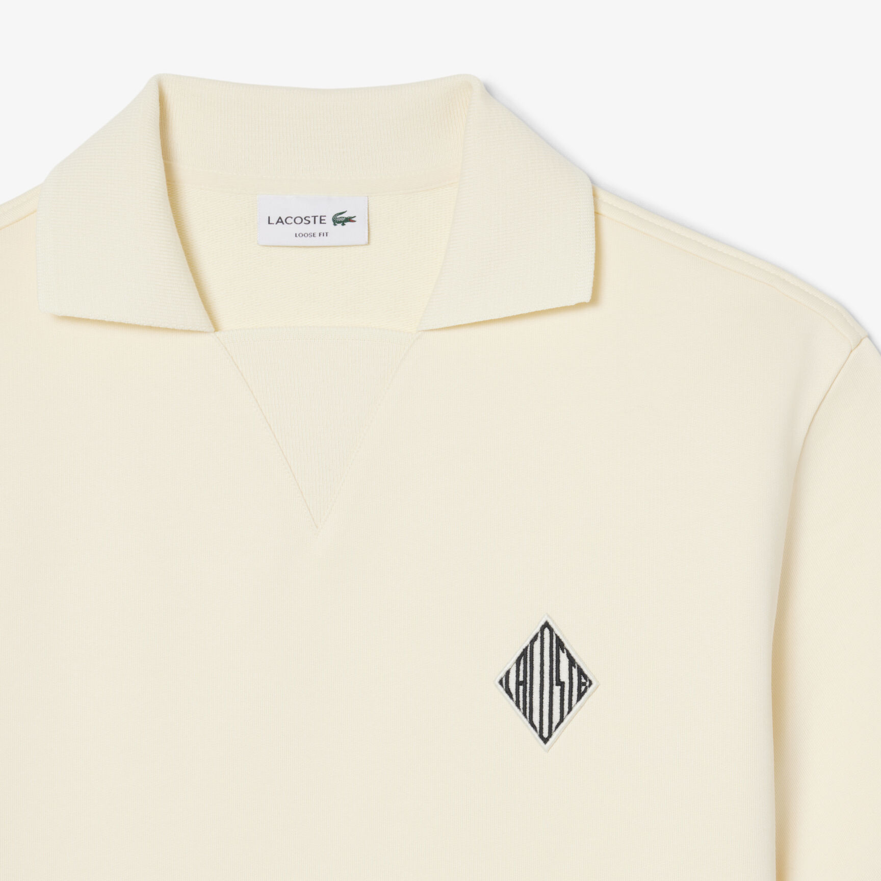 Loose Fit Badge Accent Fleece Polo Shirt - DH1208-00-S7G