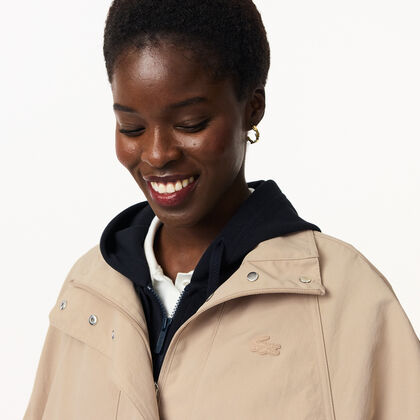 لاكوست معطف باركا متوسط   الطول مقاوم للماء وواسع