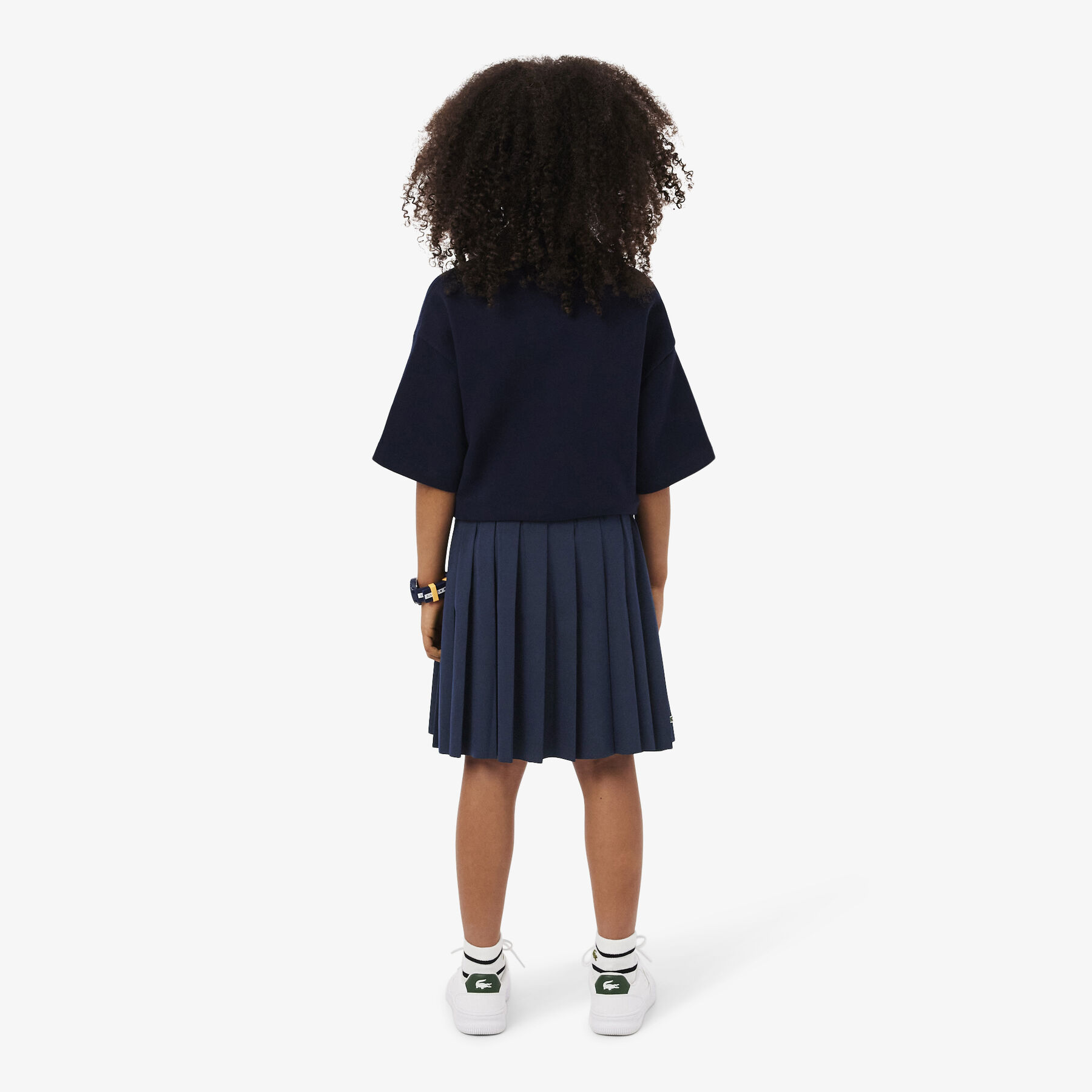 lacoste oxford cotton pleated skirt