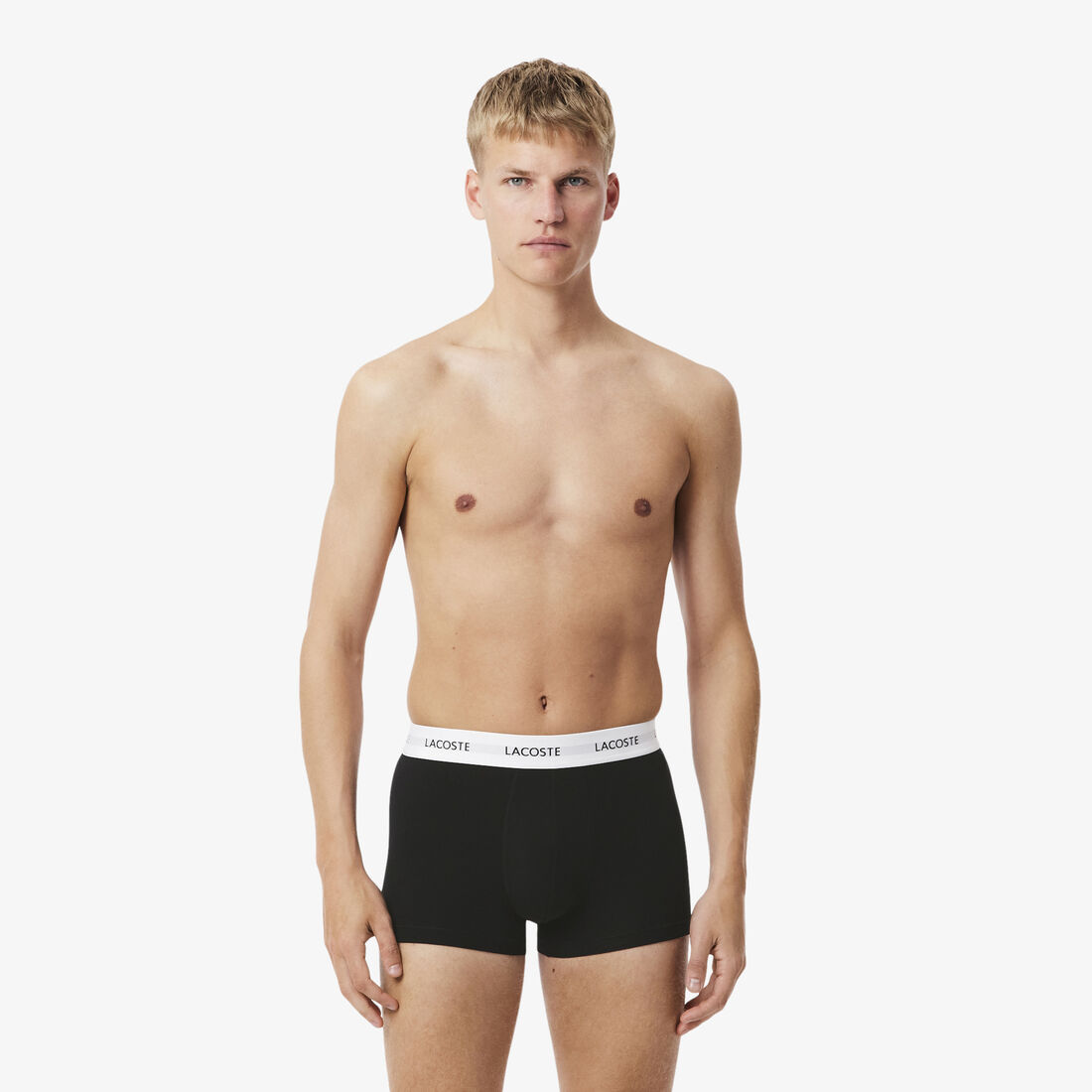 lacoste 3 pack stretch cotton trunks