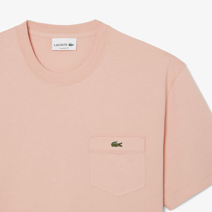 تي شيرت قطني مع جيب على الصدر