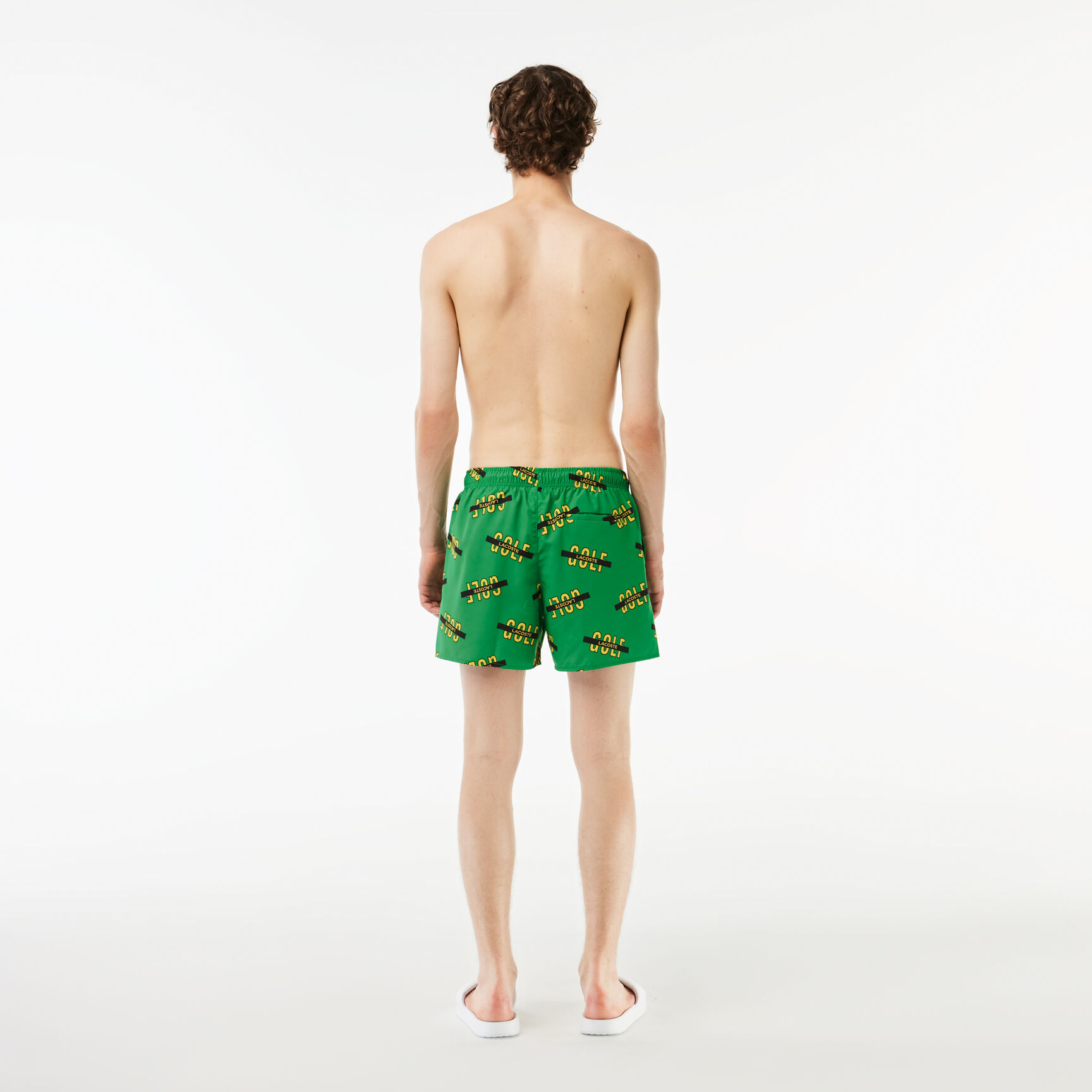 ثوب سباحة لاكوست بطبعة الكرة الأرضية Lacoste Printed Swim Trunks - MH1872-00-QKI