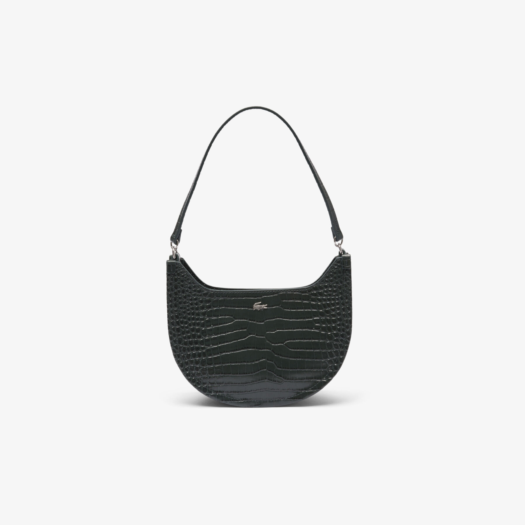 Small Chantaco Embossed Leather Half Moon Bag lacoste small chantaco embossed leather half moon bag