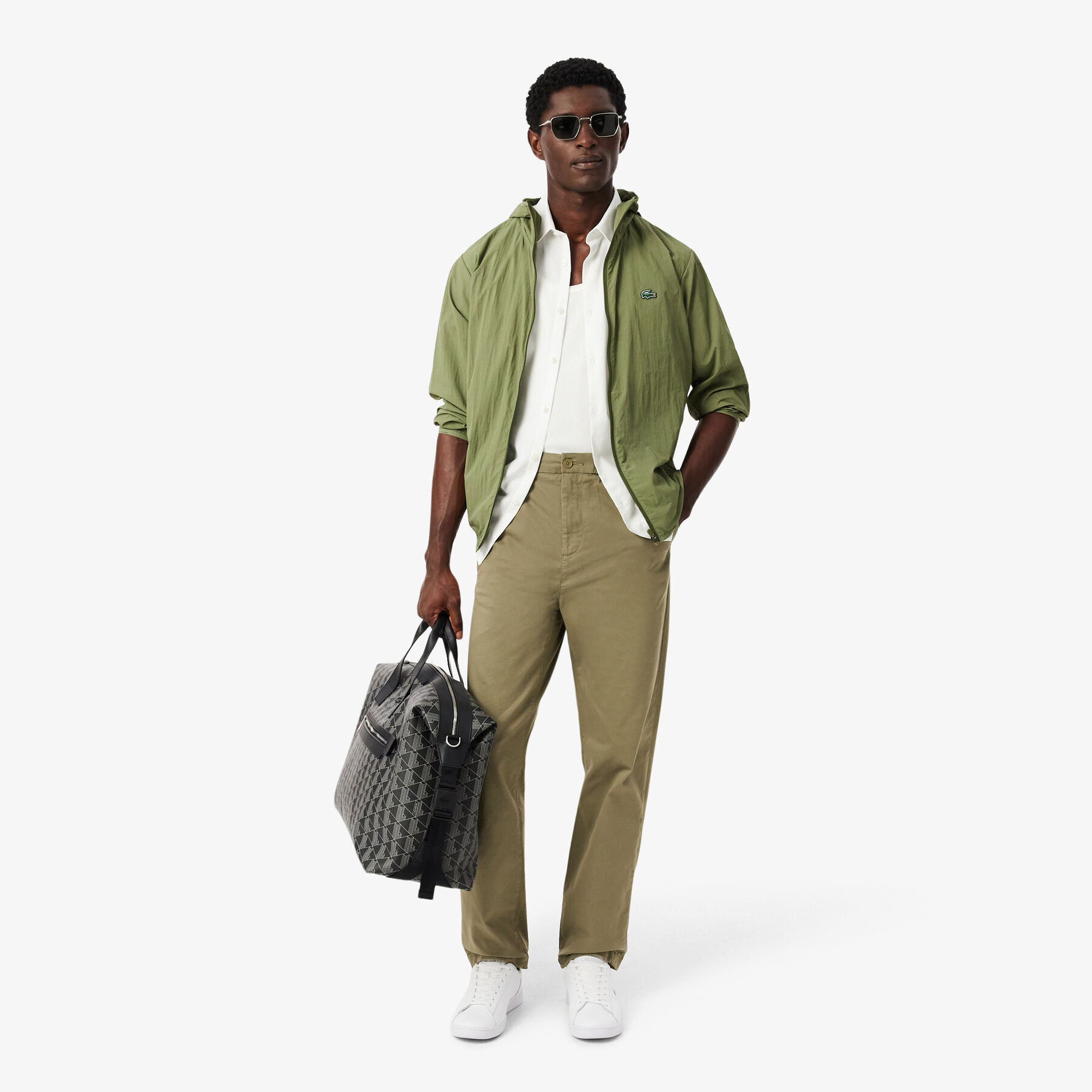 lacoste regular fit cotton twill chino pants