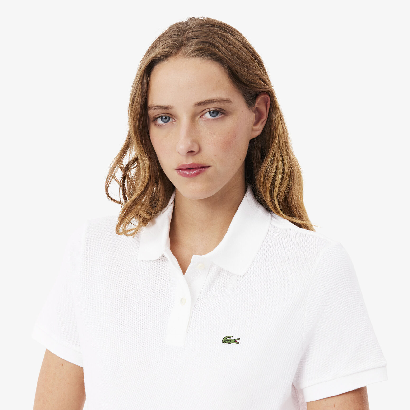 تيشيرت بولو لاكوست بيتي بيكيه قطن ناعم بقصة كلاسيكية للنساء Women's Lacoste Regular Fit Soft Cotton Petit Pique Polo Shirt - PF7839-00-001