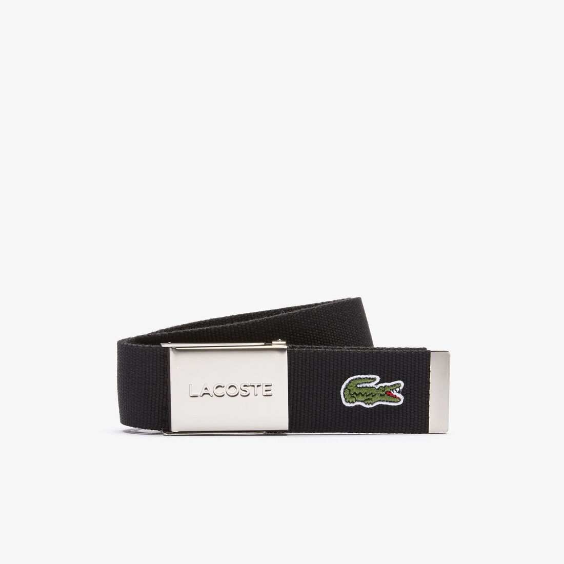 Men's Made in France Lacoste Engraved Buckle Woven Fabric Belt - RC2012-031
