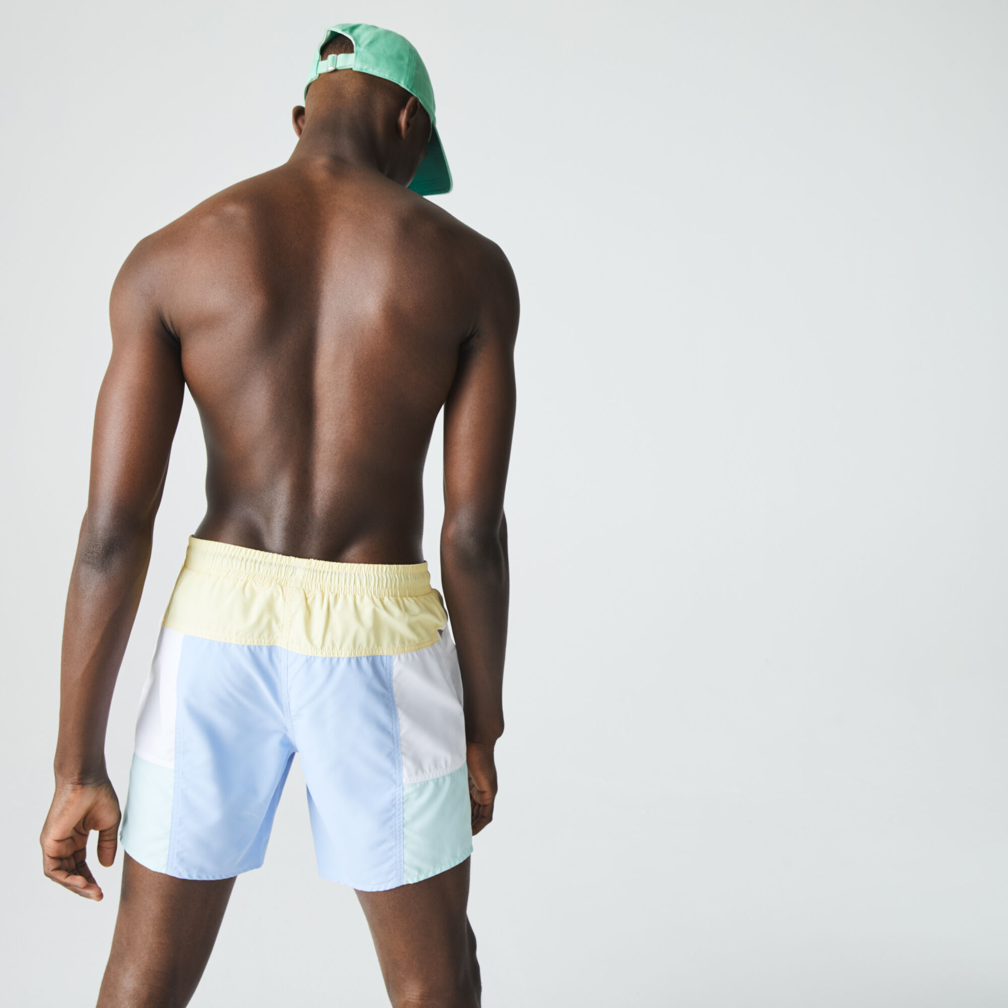 Men’s Colourblock Recycled Cloth Long Swimming Trunks