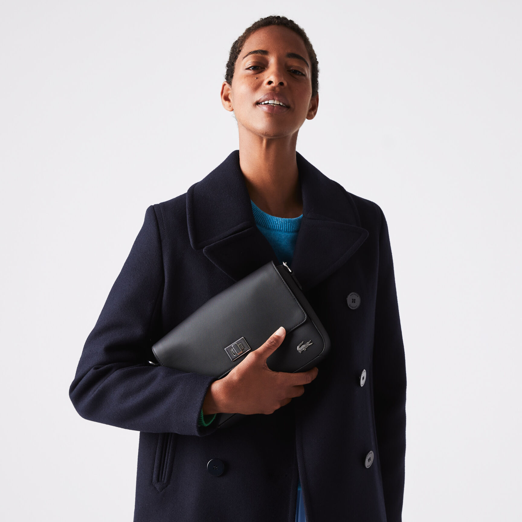 حقيبة كتف بمشبك محيكة من كنفا بيكيه بتصميم كلاسيكي عملي للسيدات من مجموعة Daily Classic حقيبة كتف بمشبك محيكة من كنفا بيكيه بتصميم كلاسيكي عملي للسيدات من مجموعة Daily Classic