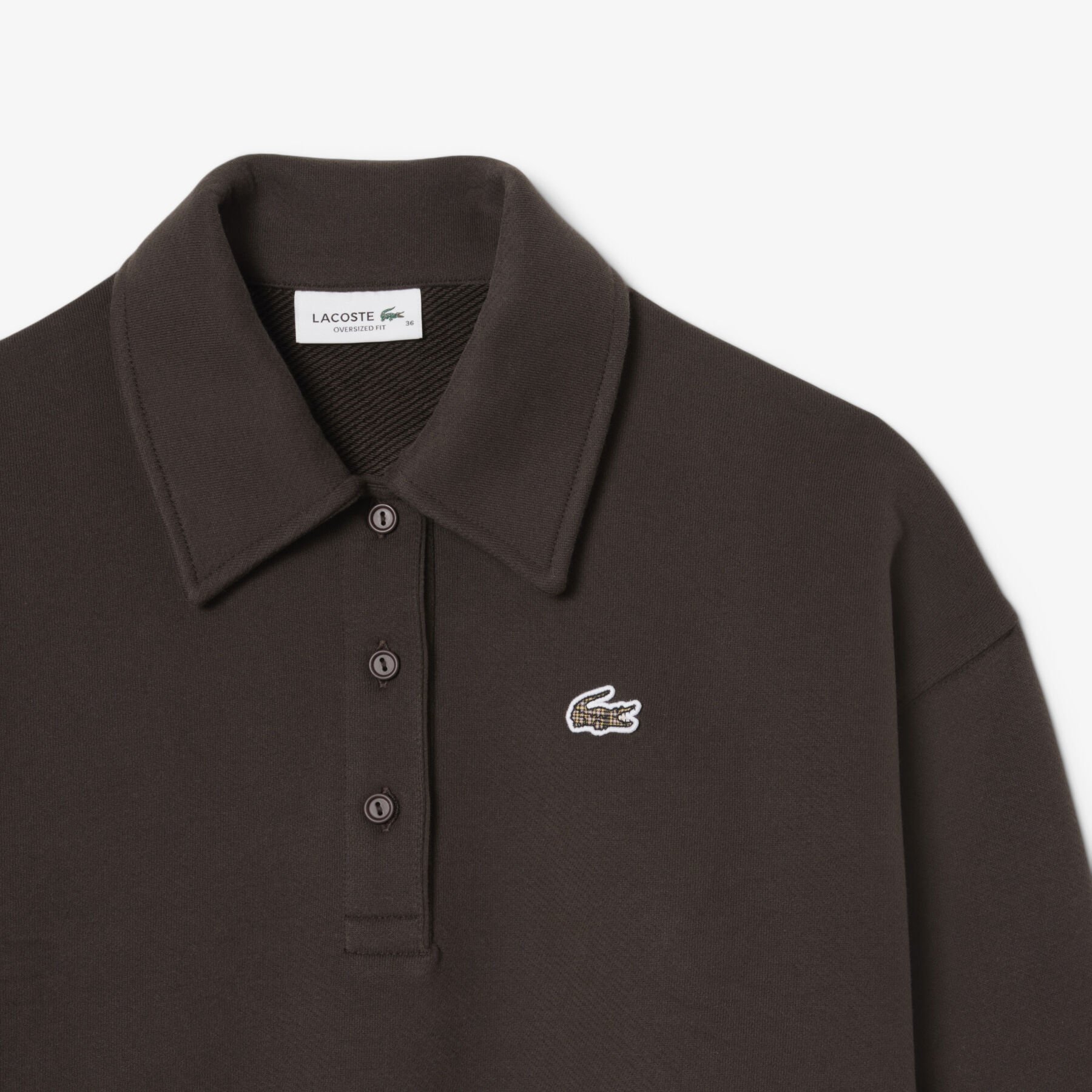 Oversized Fleece Polo Collar Sweatshirt Oversized Fleece Polo Collar Sweatshirt - SF5275-00-SKB