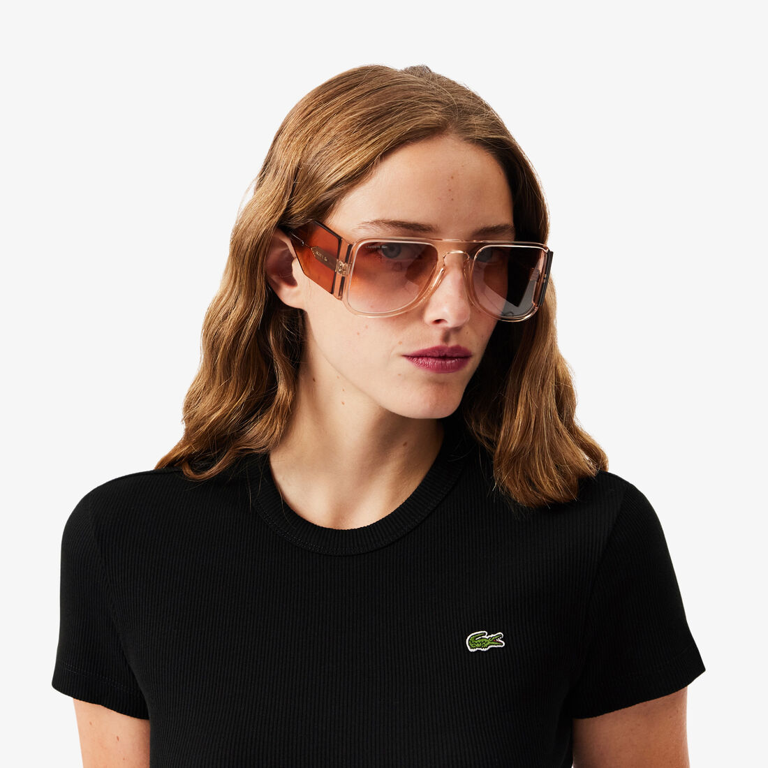 تي شيرت قطني مضلع بقصة ضيقة Slim Fit Ribbed Cotton T-shirt - TF5538-00-031