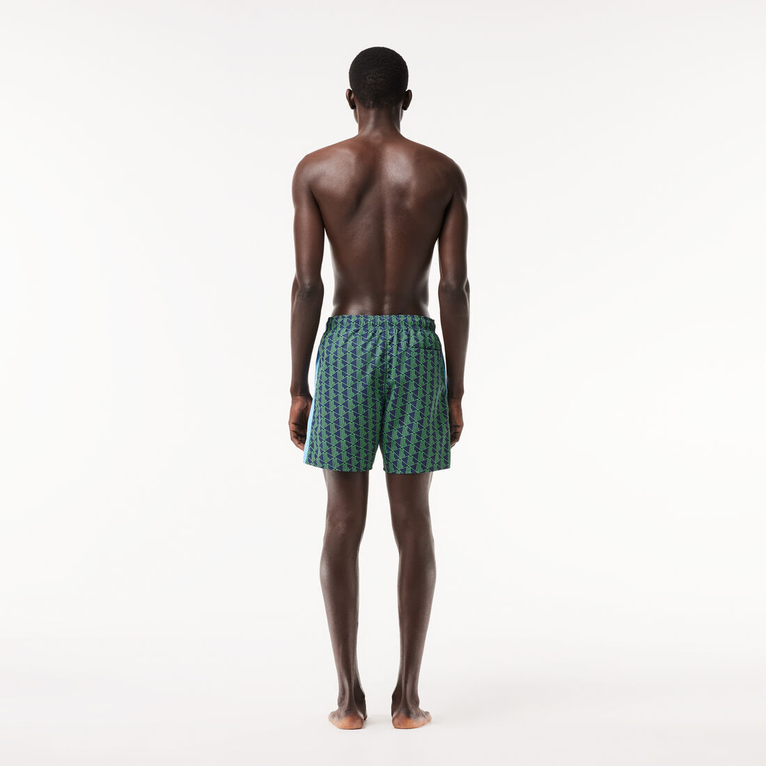 سروال سباحة متوسط الطول بطباعة مونوجرام من لاكوست Lacoste Mid Length Monogram Print Swim Trunks - MH6980-00-IHA