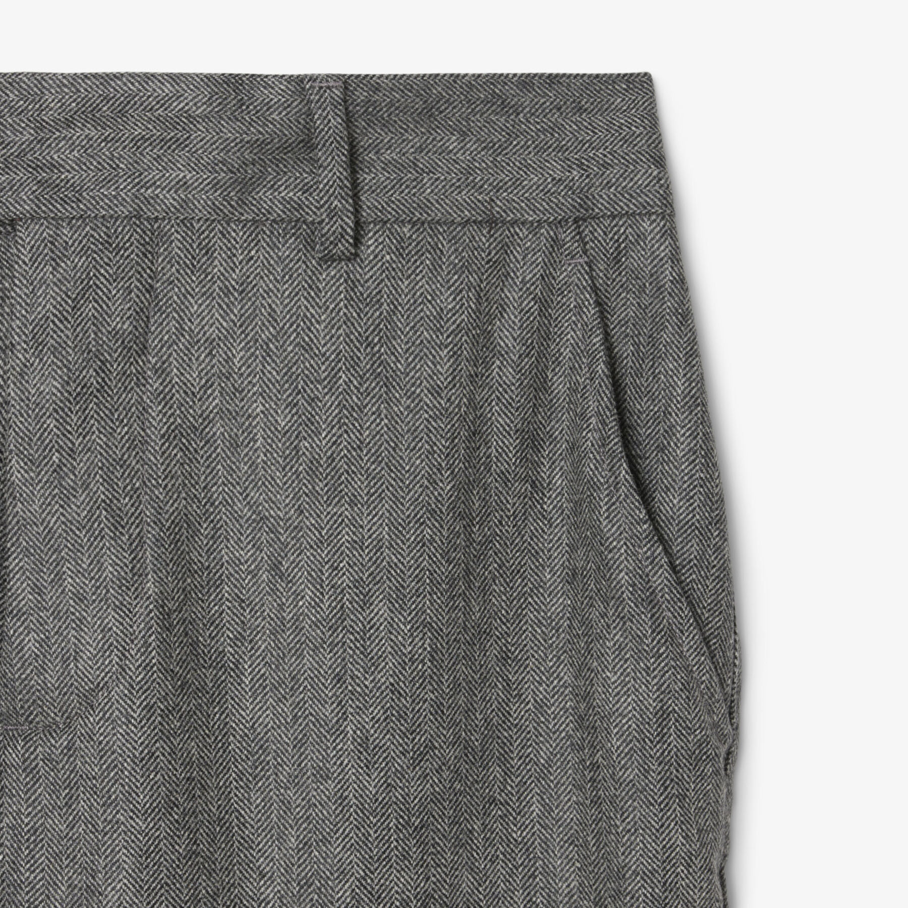 بنطال صوف شيفرون بقصّة مستقيمة Straight Fit Chevron Wool Pants - HH5728-00-UWC
