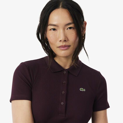 lacoste slim fit l 12 d ribbed cotton polo shirt
